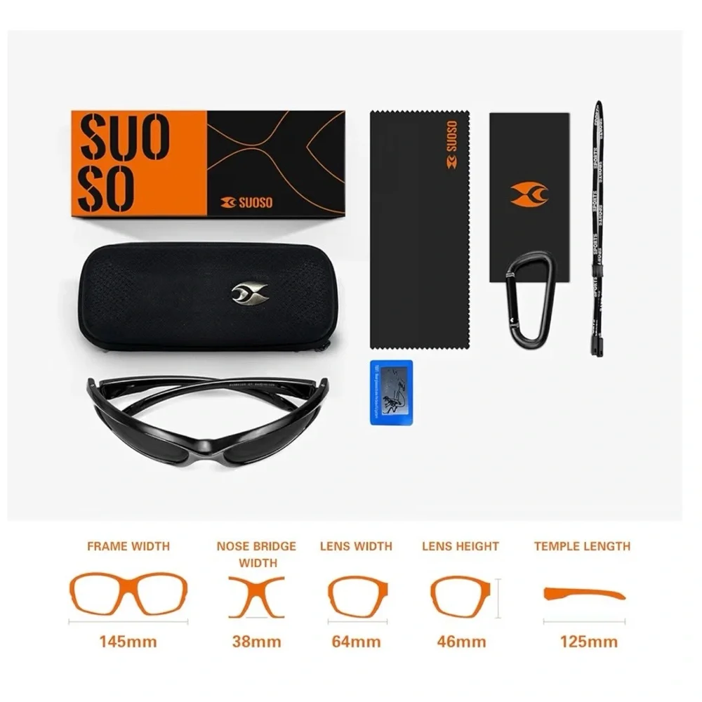 Suoso Sports Polarized Unisex UV400 Protection Sunglasses